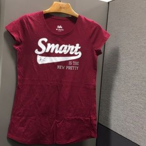 Girls size 18 Maroon Justice  “Smart” T-shirt